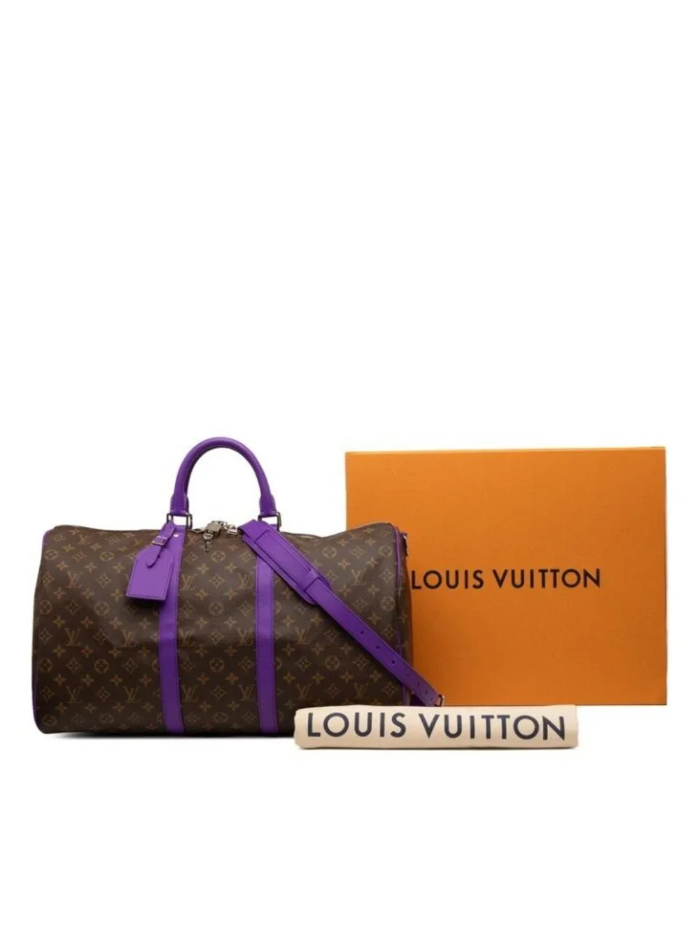 Louis Vuitton Monogram Macassar Keepall Bandouliere 50 Boston Bag 2-Way Baylet